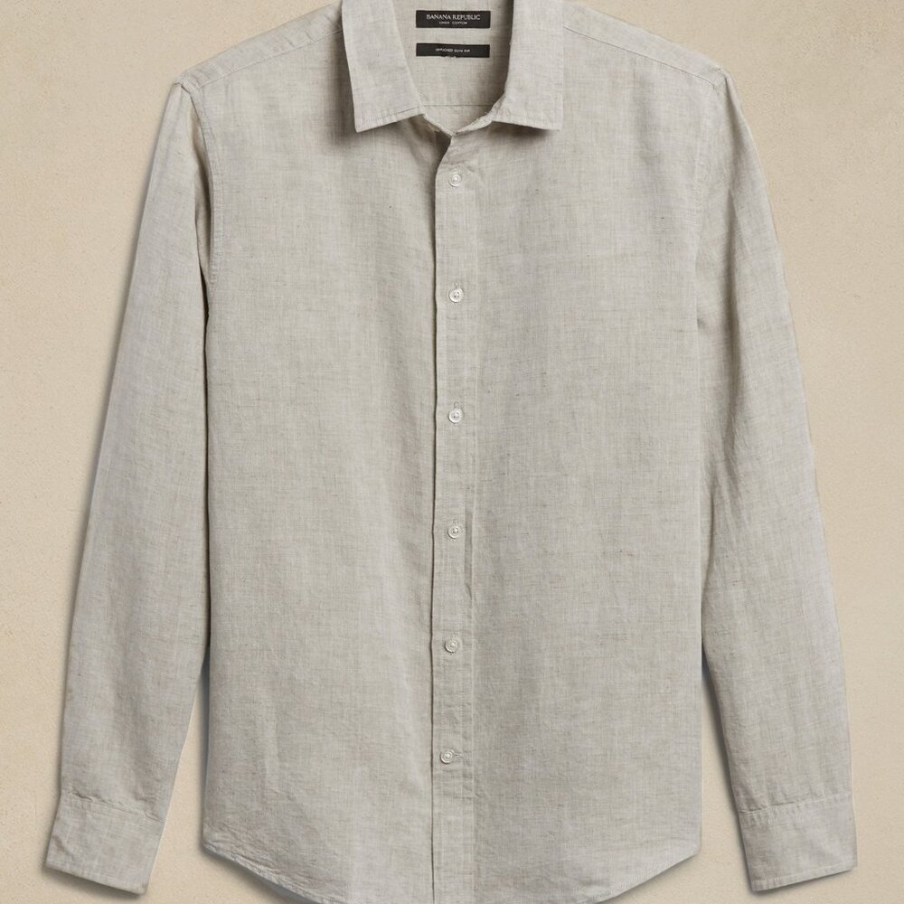 Banana Republic - Untucked Slim-Fit Linen-Cotton Shirt